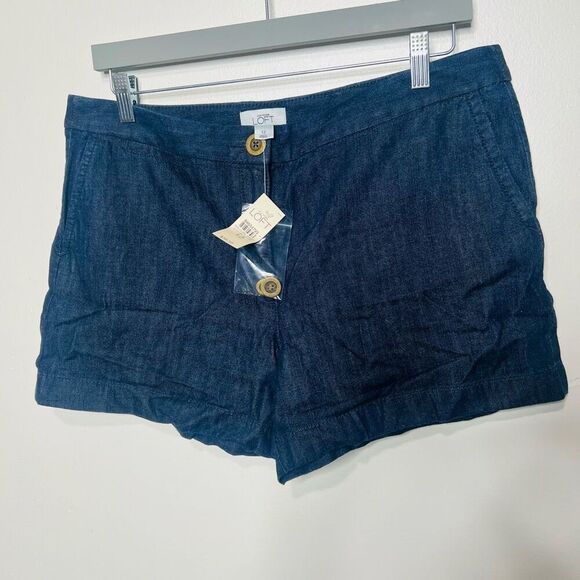 Ann Taylor Loft Blue Denim Chino Shorts NWT Size 12 - Picture 1 of 9